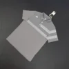 Men's Premium Golf Polo Shirt – 2025 Horizontal Chest Stripe Design - Grey