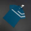 Men's Premium Golf Polo Shirt – 2025 Horizontal Chest Stripe Design - Teal